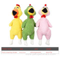 Colorful Screaming Chicken dog plush toy with sound